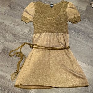 D&G Shimmering Gold Dress with Belt